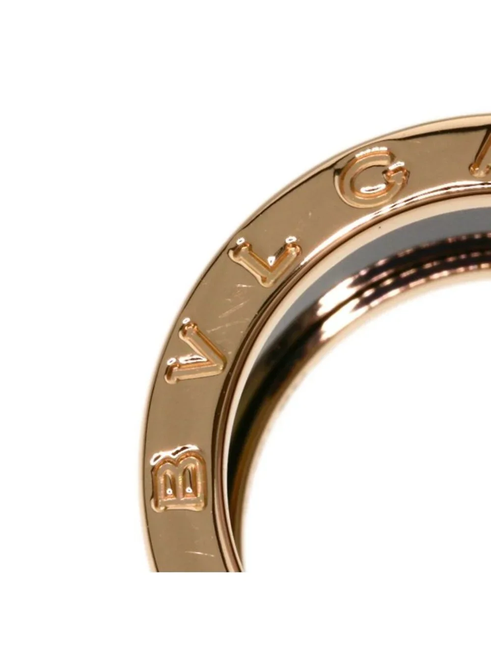 Bvlgari Band Ceramic 53 Ring 18k Pink Gold